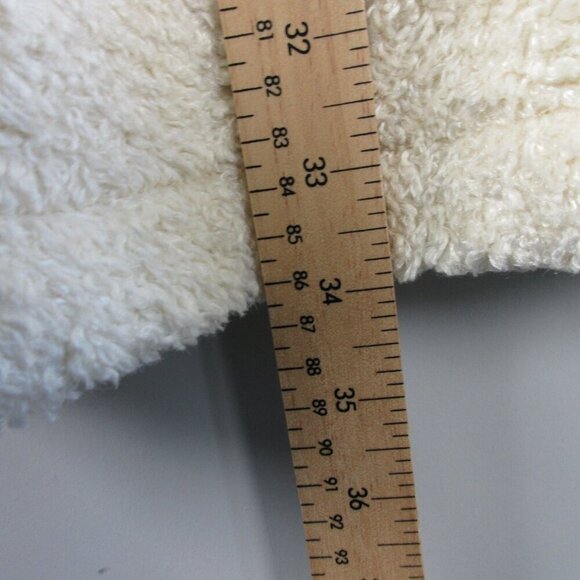 Dudley Stephens Women's Fleece Coat Jacket M Ivory Pockets Fuzzy Cozy Luxury 844 - Picture 11 of 12